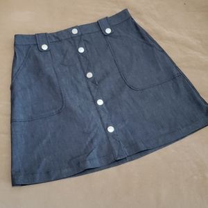 Denim like colored skirt, like new